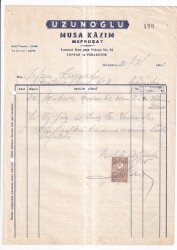 UZUNOĞLU MUSTAFA KAZIM MEFRUŞAT İSTANBUL.1955 YILI FATURA - Gökçekoleksiyon