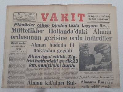 Vakit Gazetesi 18 Eylül 1944 - Beşiktaş Galatasarayı 4-1 Yendi GZ71774 - 1