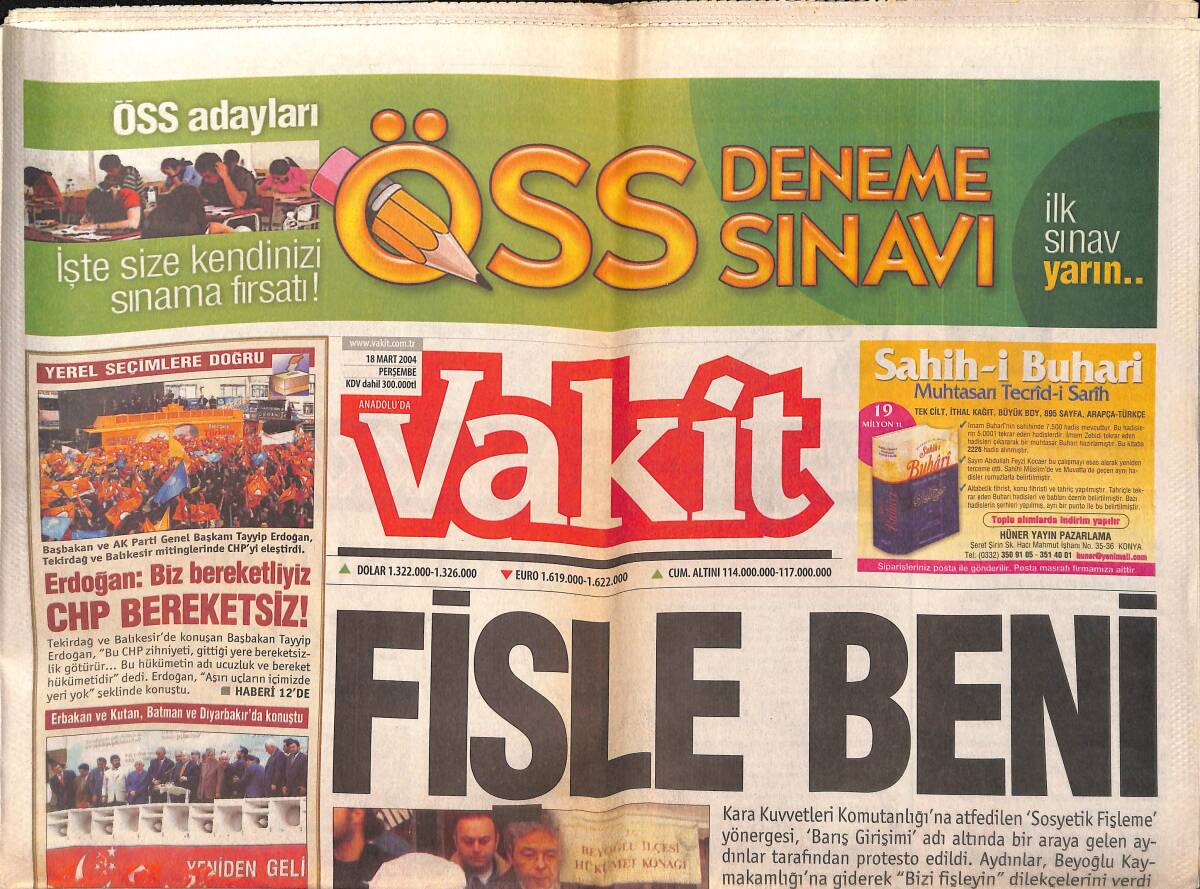 Vakit Gazetesi 18 Mart 2004 - Muhsin Yazıcıoğlu : Peşmerge Çavuşu Irak'ta Kürt Devleti Kurdu GZ159342 - 1