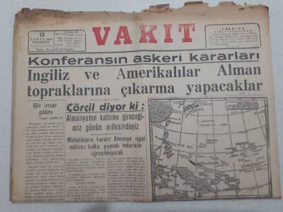 Vakit Gazetesi 19 Şubat 1945 - İngiliz Ve Amerikalılar Alman Topraklarına Çıkarma Yapacaklar GZ71780 - 1