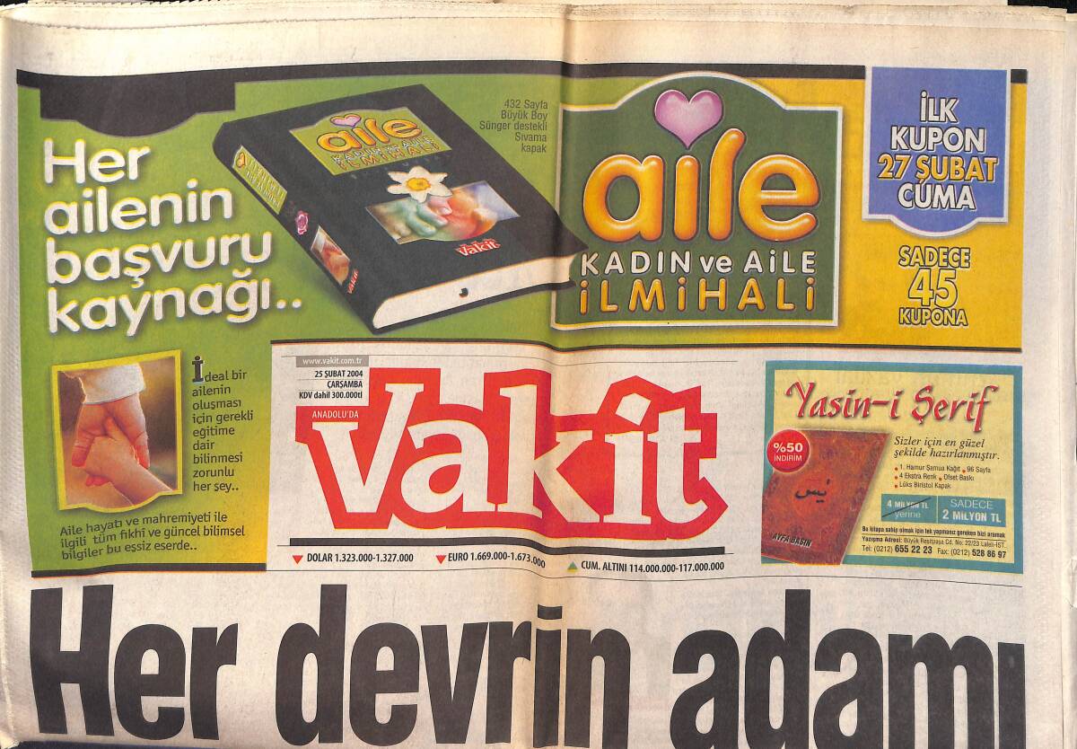 Vakit Gazetesi 25 Şubat 2004 - Uğur Mumcu'nun Kardeşi Onunla Çok Uğraştı GZ159361 - 1