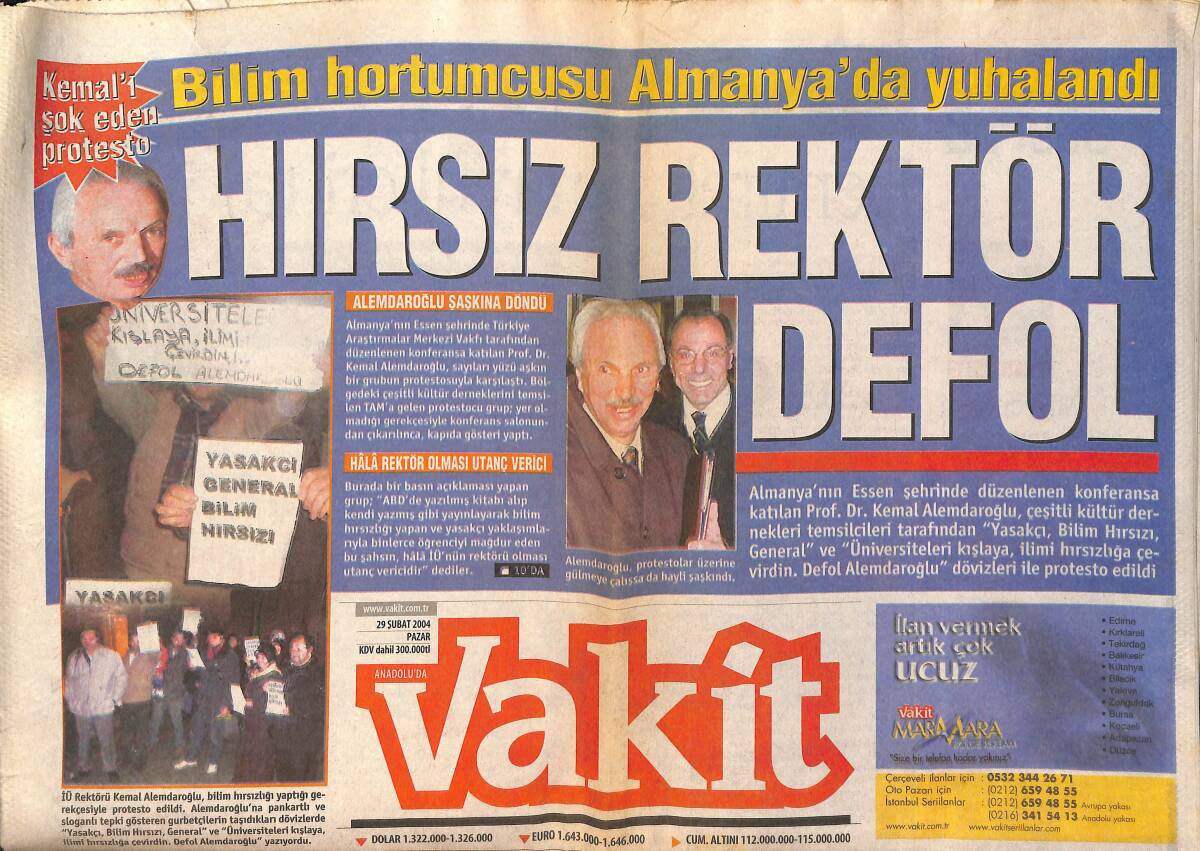 Vakit Gazetesi 29 Şubat 2004 - Başbakan Erdoğan Faizden Geçinenlere Yeni Bir Sıfat Buldu GZ159333 - 1