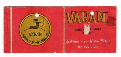 Varan Turizim ve Ticaret Ltd. Şti. Otobüsleri Yolcu Bileti EFM1245 - 1