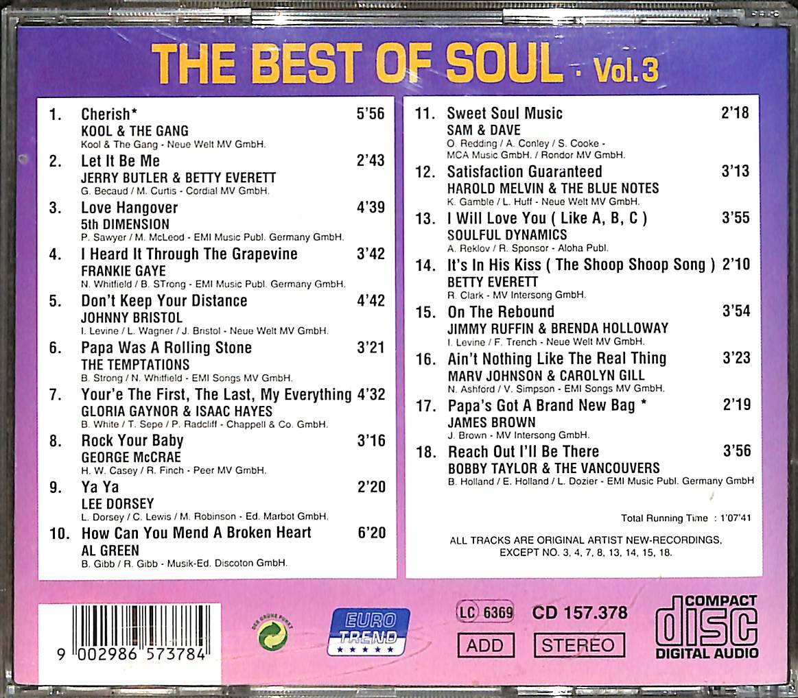 Various - The Best Of Soul Vol.3 CD (İkinci El) CD4033 - 2