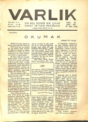 Varlık (On Beş Günde Bir Çıkar Sanat ve Fikir Mecmuası) 15 Mart 1935 Sayı:41 - İhtilalci Bir Çek Şairi 