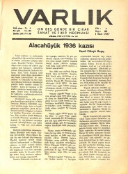 Varlık (On Beş Günde Bir Çıkar Sanat ve Fikir Mecmuası) 1 Mart 1937 Sayı: 88 - Alacahüyük 1936 Kazısı - Talim Ve Terbiye - Sonelerin Esmer Kadını NDR90653 - Gökçekoleksiyon