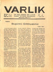 Varlık (On Beş Günde Bir Çıkar Sanat ve Fikir Mecmuası) 1 Şubat 1937 Sayı: 86 - Bernard Shov Ve Shakespeare - Balkanlar Ve Türklük NDR90651 - Gökçekoleksiyon