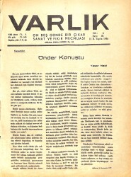 Varlık (On Beş Günde Bir Çıkar Sanat ve Fikir Mecmuası) 15 II. Teşrin 1936 Sayı:81- Küçük Sanatların Himayesi - Sadrazam Halil Hamit Paşa NDR90646 - Gökçekoleksiyon