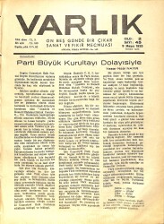 Varlık (On Beş Günde Bir Çıkar Sanat ve Fikir Mecmuası) 9 Mayıs 1935 Sayı:45 - Sinema Ve Radyo - Meserret Oteli (Said Faik) - Ankara'mız İçin NDR90594 - Gökçekoleksiyon