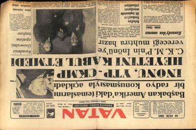 Vatan Gazetesi 1 Aralık 1963 - Iğdırda Öğretmenler Ölümle Tehdit Edildi GZ75045 - 1