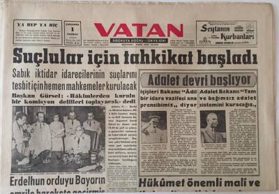Vatan Gazetesi 1 Haziran 1960 - Suçlular İçin Tahkikat Başladı GZ26119 - 1