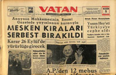 Vatan Gazetesi 1 Haziran 1963 - Yurt Dışına Feribot Seferleri Yapılacak - Mesken Kiraları Serbest Bırakıldı GZ91059 - 1