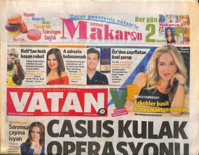 Vatan Gazetesi 1 Haziran 2014 - Polis , Türkiyenin Dinleme Merkezi Telekomünikasyon İletişim Başkanlığını Bastı GZ106771 - 1