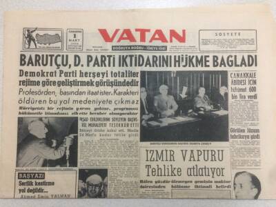 Vatan Gazetesi 1 Mart 1958 - Amerikan Yardımı Tenkid Ediliyor GZ52353 - 1
