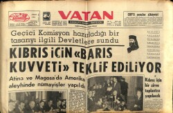 Vatan Gazetesi 1 Mart 1964 - Kıbrıs İçin Barış Kuvveti Teklif Ediliyor GZ78805 - 1
