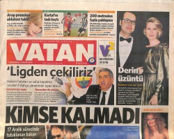 Vatan Gazetesi 1 Mart 2014 - Hakem Hataları Ve Saha Kapatma Cezaları F.Bahçe Yönetimini İsyan Ettirdi GZ160079 - Gökçekoleksiyon