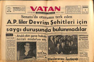 Vatan Gazetesi 1 Mayıs 1963 - Ataklı Dün Gene Hukuki İhtilali Müdafaa Etti GZ90476 - 1