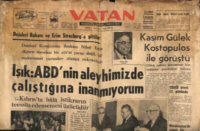 Vatan Gazetesi 1 Mayıs 1965 - Işık ABDnin Aleyhimizde Çalıştığına İnanmıyorum GZ64796 - 1