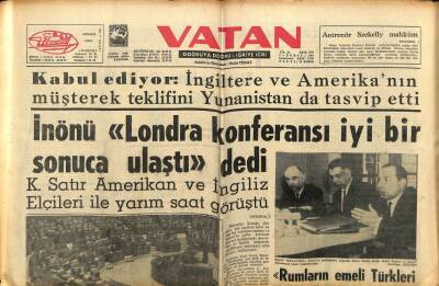 Vatan Gazetesi 1 Şubat 1964 - İsmet İnönüLondra Konferansı İyi Sonuca Ulaştı GZ89223 - 1