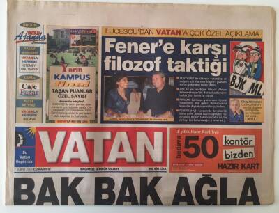 Vatan Gazetesi 1 Şubat 2003 - Ünlü Fransız Polisiye Yazarı Grange , Bu Kez Ülkücü Mafyayı Yazdı GZ20444 - 1