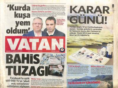 Vatan Gazetesi 10 Ağustos 2014 - Cardozo Formaları 3 Günde Tükendi - Atletico Madridde Arda Turan Şoku ! GZ106766 - 1