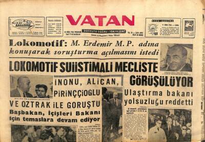 Vatan Gazetesi 10 Ekim 1963 - Lokomotif Suiistimali Mecliste Görüşülüyor GZ103308 - 2