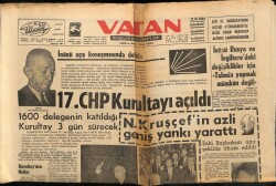 Vatan Gazetesi 10 Ekim 1964 - 17. CHP Kurultayı Açıldı GZ64741 - 1