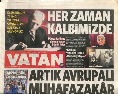 Vatan Gazetesi 10 Kasım 2013 - Savaş Ay Hayatını Kaybetti - Umut Kitabevi Yeniden Açıldı GZ100531 - 2