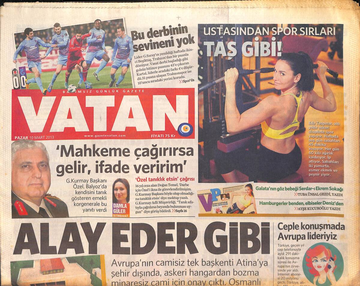 Vatan Gazetesi 10 Mart 2013 - Şehir Hastaneleri Start Aldı - Eda Taşpınar'dan Spor Sırları GZ159789 - 1