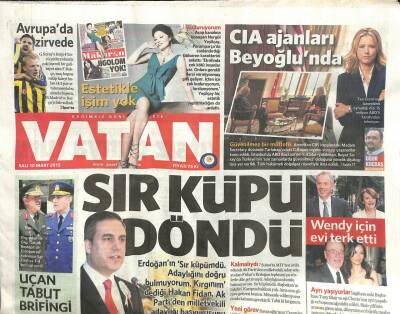 Vatan Gazetesi 10 Mart 2015 - CIA Ajanları Beyoğlunda - Fenerbahçe Avrupada Zirvede GZ113332 - 1