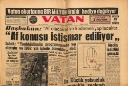 Vatan Gazetesi 10 Mayıs 1962 - Başbakan Af Konusu İstismar Ediliyor GZ64657 - 1