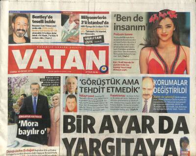 Vatan Gazetesi 10 Ocak 2014 - Cem Yılmaz Bentleyde Teselli Buldu - Molhemi Kim Öldürdü GZ125465 - 1