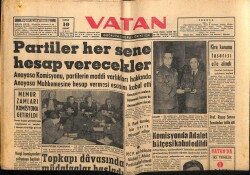 Vatan Gazetesi 10 Şubat 1961 - Partiler Her Sene Hesap Verecekler GZ64621 - 1