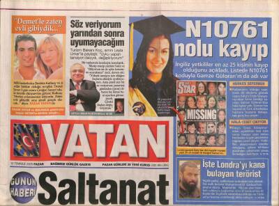 Vatan Gazetesi 10 Temmuz 2005 - M. Ali Erbille Başlayan Yurt Dışında Evlenip , Türkiyede Düğün Yapma Modasına Deniz Seki de Uyuyor GZ93681 - 1
