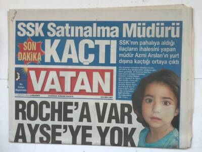 Vatan Gazetesi 11 Ağustos 2004 - SSK Satınalma Müdürü Kaçtı GZ8118 - 1