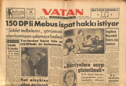 Vatan Gazetesi 11 Aralık 1958 - 150 DPli Mebus İspat Hakkı İstiyor GZ64694 - 2