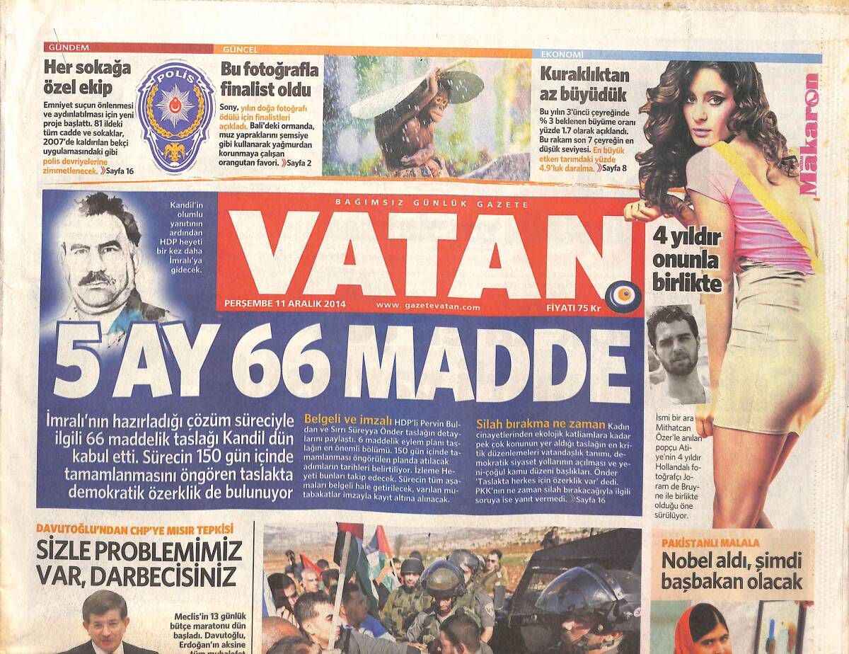 Vatan Gazetesi 11 Aralık 2014 - Aziz Yıldırım Divan Üyesi Oldu - Kemal Kılıçdaroğlu: 'Vatandaş Artık Nefes Alamıyor' GZ136409 - 1