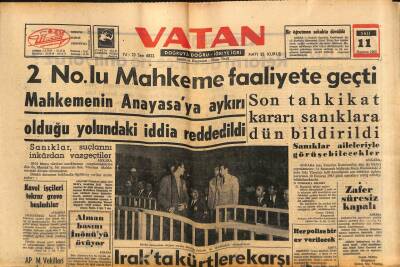 Vatan Gazetesi 11 Haziran 1963 - Mahkemenin Anayasaya Aykırı Olduğu Yolundaki İddia Reddedildi GZ90434 - 1