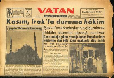 Vatan Gazetesi 11 Mart 1959 - Kasım , Irakta Duruma Hakim GZ86439 - 1