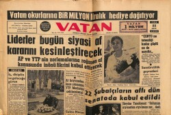 Vatan Gazetesi 11 Mayıs 1962 - 22 Şubatçıların Affı Senatoda Kabul Edildi GZ64666 - 2