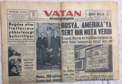 Vatan Gazetesi 11 Mayıs 1968 - Rusya Amerikaya Sert Bir Nota Verdi - GZ21263 - 1