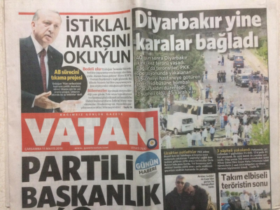 Vatan Gazetesi 11 Mayıs 2016 - Partili Başkanlık GZ27685 - 1