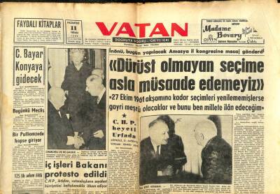 Vatan Gazetesi 11 Nisan 1960 - CHP Şehrimizde 2 Yeni Ocak Açarak 10 Ayrı Kongre Yaptı GZ102627 - 1