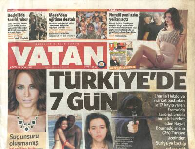 Vatan Gazetesi 11 Ocak 2015 - Davutoğlu Pariste Yürüyecek - Menajer Oyununu Sneijder Bozdu GZ125462 - 1