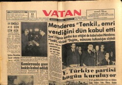 Vatan Gazetesi 11 Şubat 1961 - Adnan Menderes, Tenkil Emri Verdiğini Kabul Etti GZ64620 - 1