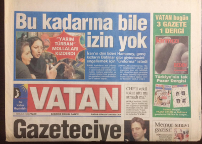 Vatan Gazetesi 11 Temmuz 2004 - Yarım Türban İranlı Mollaları Kızdırdı GZ21909 - 1