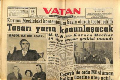 Vatan Gazetesi 12 Aralık 1960 - Cezayirde Ordu Müslüman Halkın Üzerine Ateş Açtı GZ78868 - 1