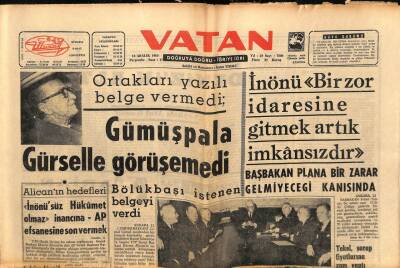 Vatan Gazetesi 12 Aralık 1963 - Gümüşpala Gürselle Görüşemedi GZ64896 - 1