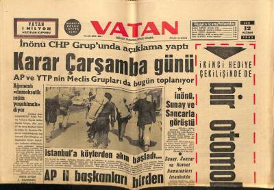 Vatan Gazetesi 12 Haziran 1962 - İstanbula Köylerden Akın Başladı GZ64710 - 2