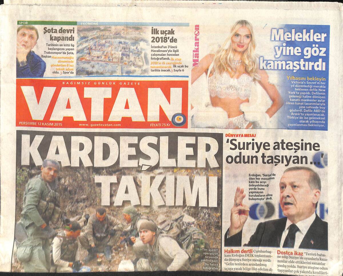Vatan Gazetesi 12 Kasım 2015 - Şota Devri Kapandı - YSK Seçim Sonucunu Bekliyor GZ159490 - 1